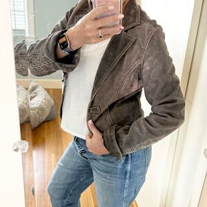 Ibisco Distressed Leather Embroidered Jacket | Cropped Blazer | Boho Chic